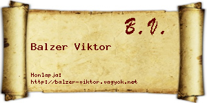 Balzer Viktor névjegykártya